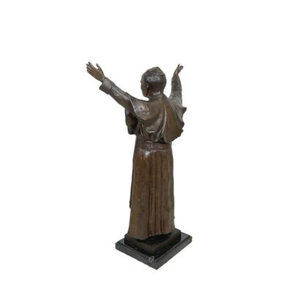 Pope John Paul II Bronze Statue on Marble Base - Image 2