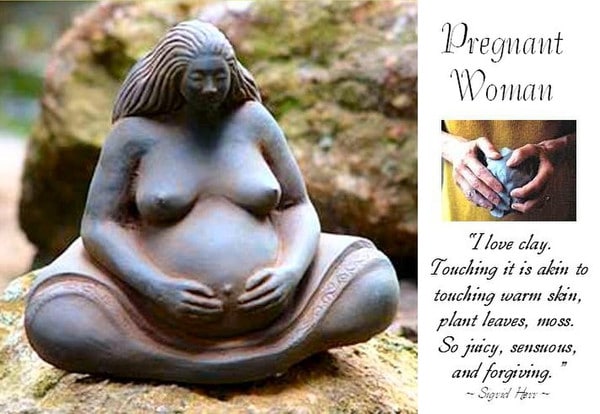 Pregnant Woman Small By Sigrid Herr Sculpture - Image 2