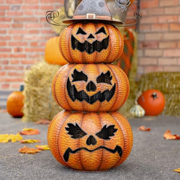 Pumpkins Jack-O-Lantern Totem Decoration - Image 2