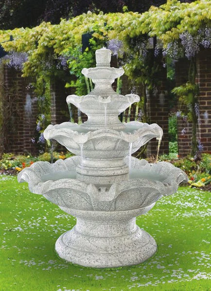 Grand Quattro Tier Fountain 54" High Cast Stone