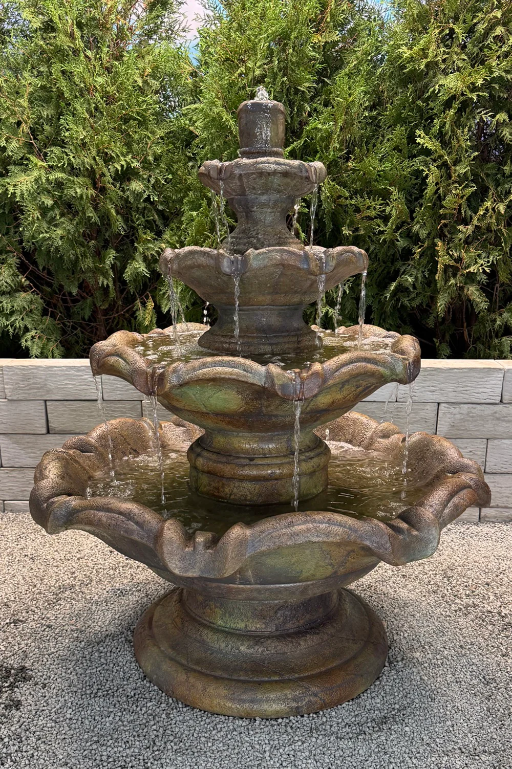 Grand Quattro Tier Fountain 54" High Cast Stone - Image 2