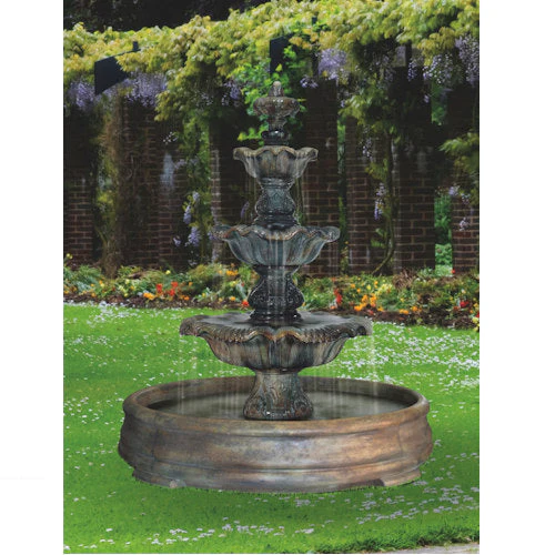 Renaissance Three Tier Fountain in Grand Pool 70" High - Image 2