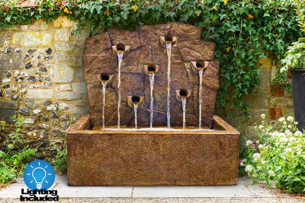 Rock Wall Fountain With Six Spill Ways