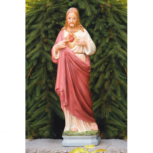 Sacred Heart Of Jesus 25" High Traditionally Colored - Image 2