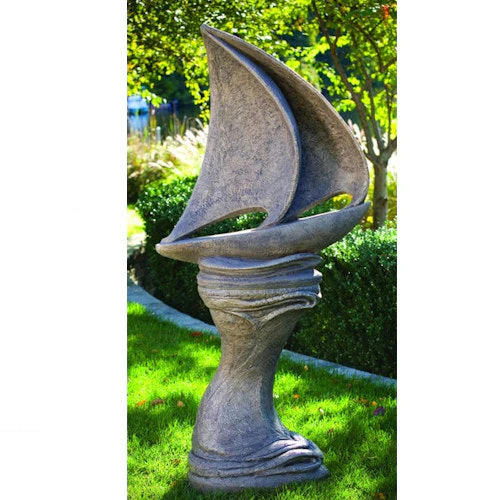 SailBoat Sculpture on Pedestal Called Sailing Away