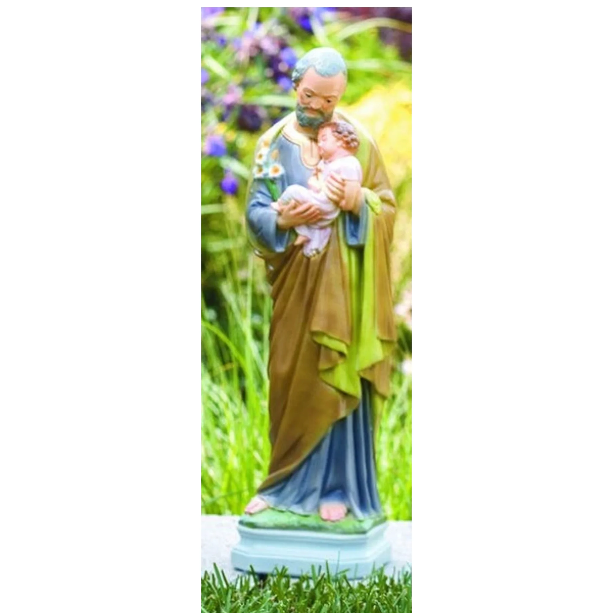 Saint Joseph With Child Sculpture 16.5" - Image 2