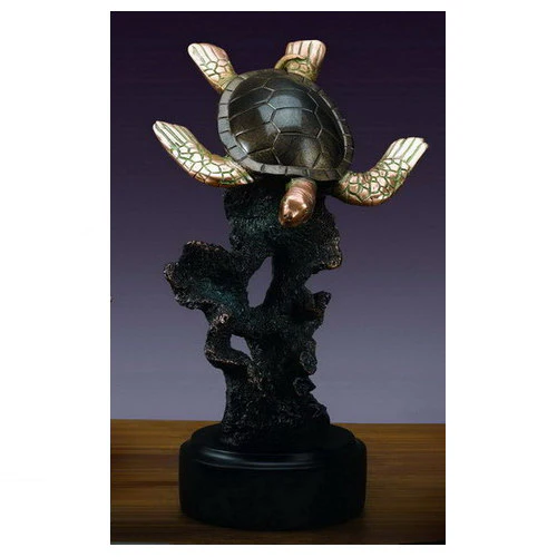 Sea Turtle Sculpture 11.5 " High