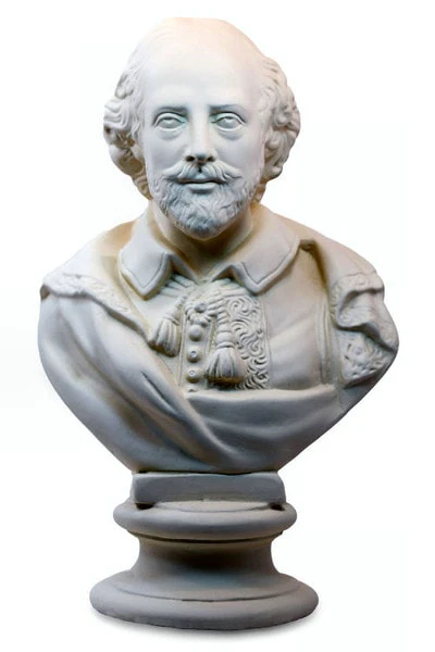 Shakespeare Bust Statue White