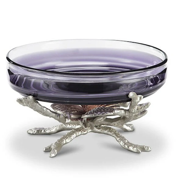 Shell Decorative Bowl Glass Insert Sculptural