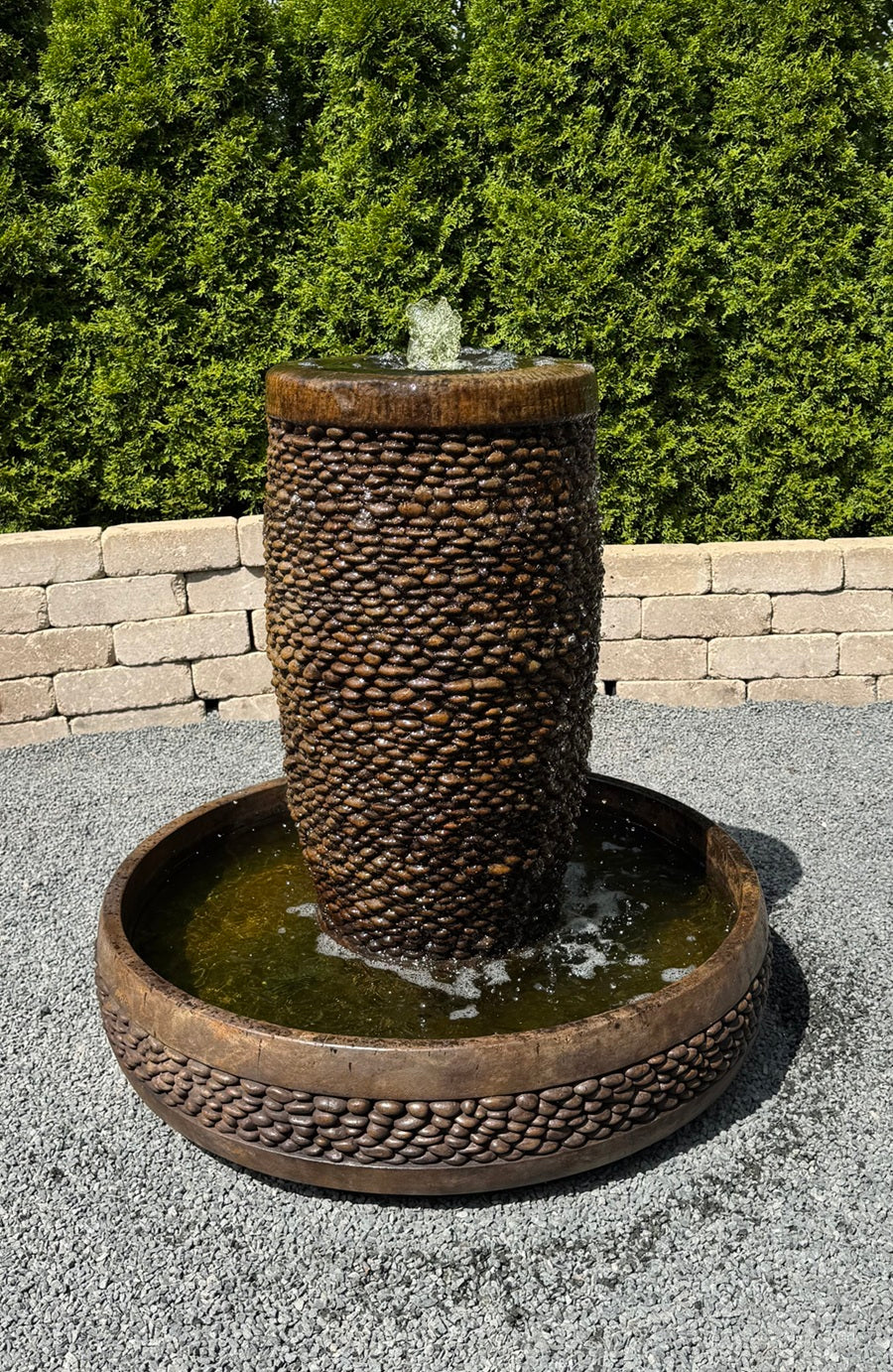 Shimmering Stones Slender Garden Fountain 32" High