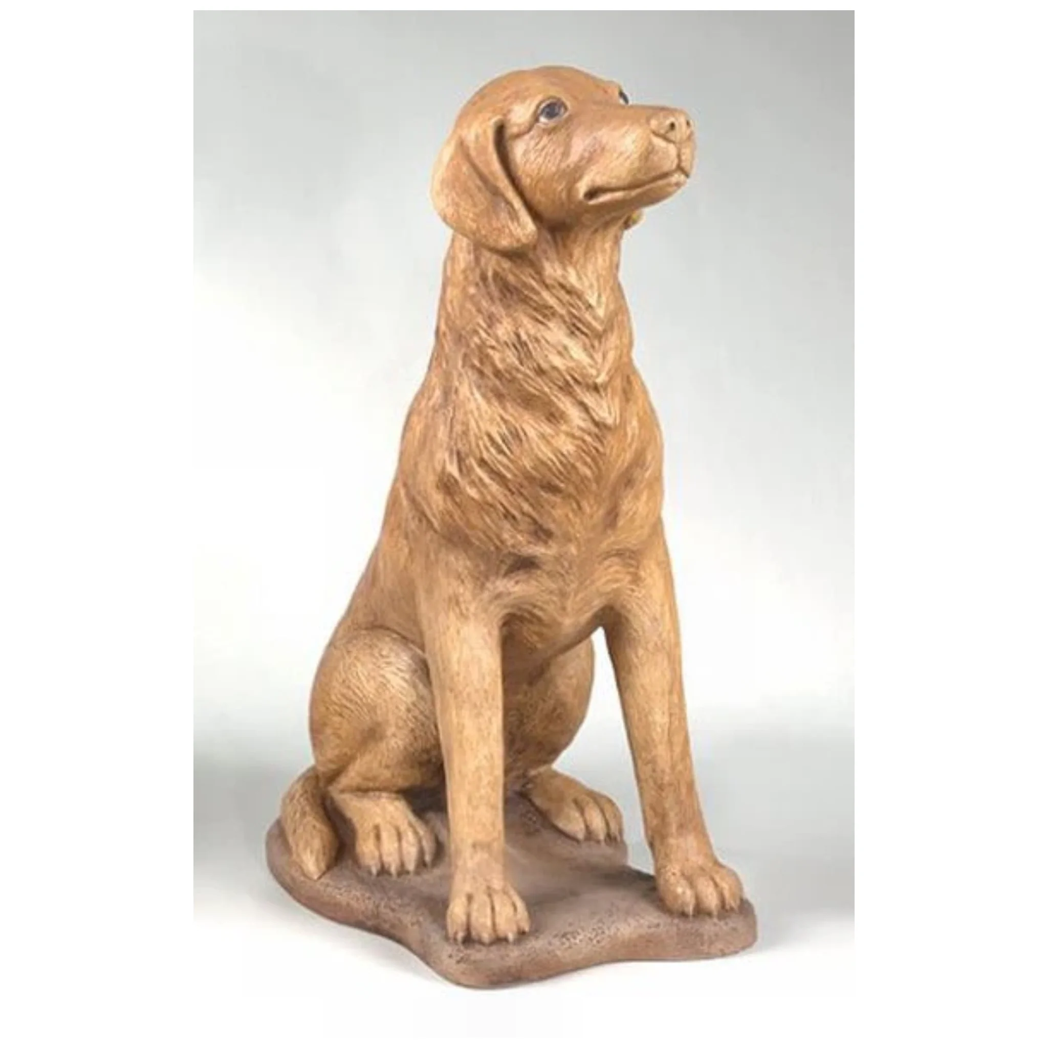 Sitting Hound Dog Sculpture Realistic Color 32.5" High