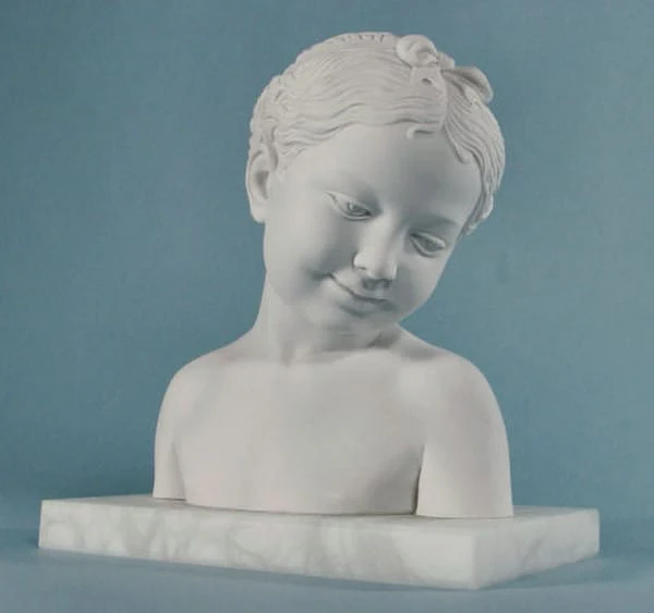 Smiling Girl Bust Marble Sculpture