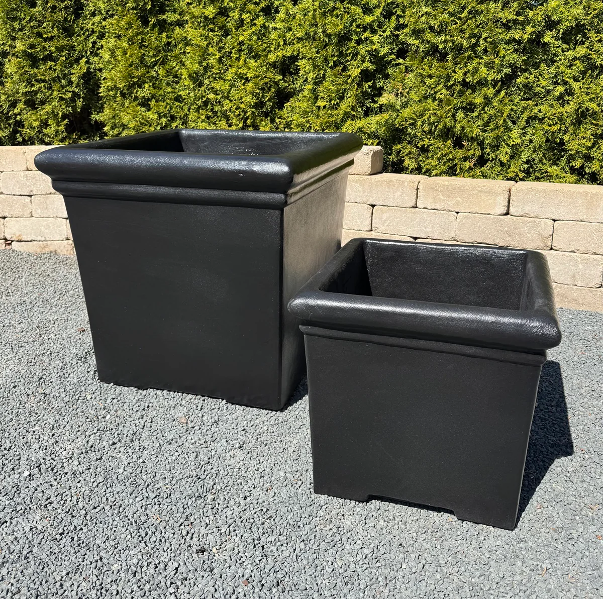 Square Planter Medium 16.5" High – Architectural Cast Stone - Image 3