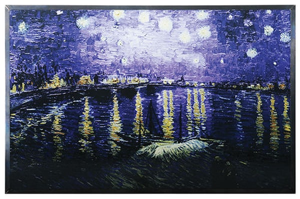 Starry Night Over the Rhone Art Glass Hanging by Van Gogh