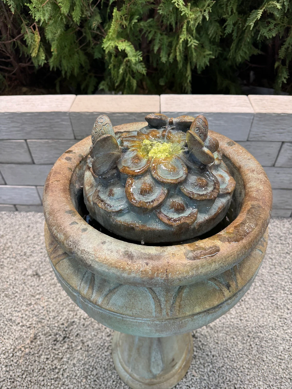 Butterfly Bubbler Fountain with Light 36" Tall - Image 2