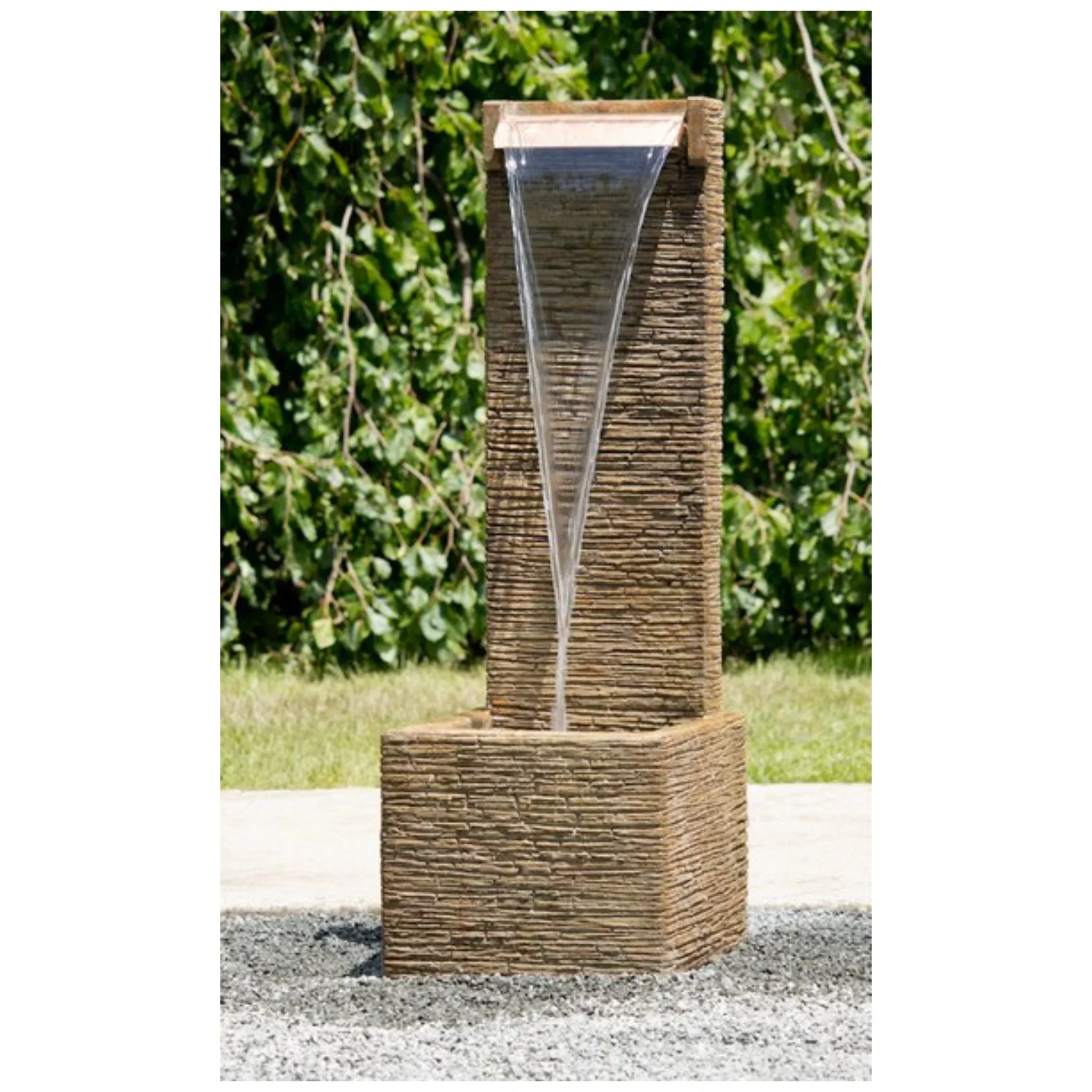 Terrain Wall Fountain with Light Large Single Spillway - Image 3