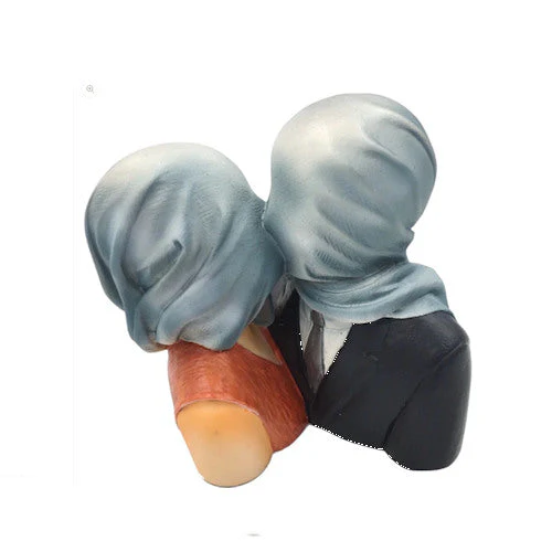 The Lovers with Covered Heads Les Amant by Rene Magritte Statue