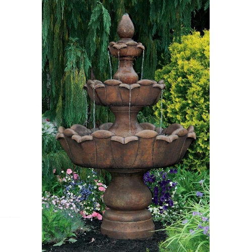 Three Tier Petal Leaf Fountain 79.5" H