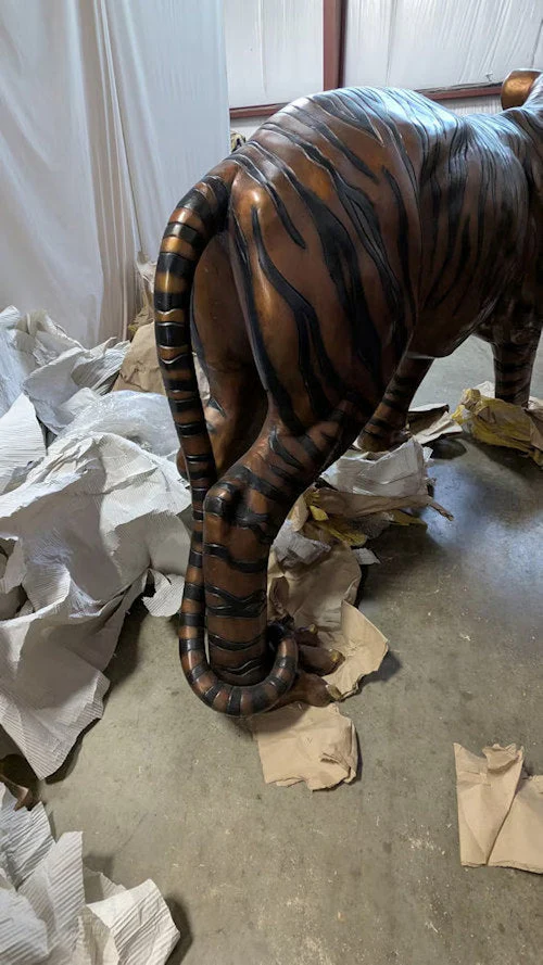 Tiger Bronze Life Size  Sculpture 100" Long - Image 5