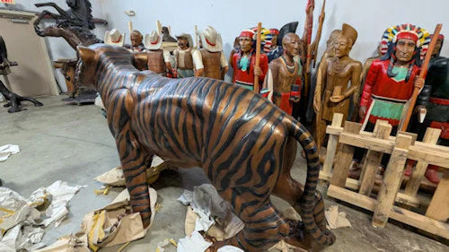 Tiger Bronze Life Size  Sculpture 100" Long - Image 7