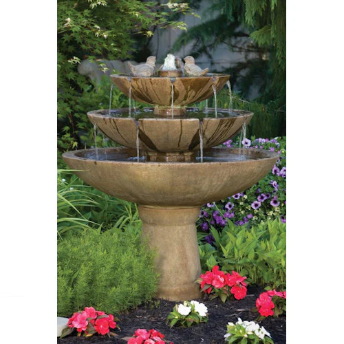Tranquility Spill Fountain With Birds Three Tiered - Image 2