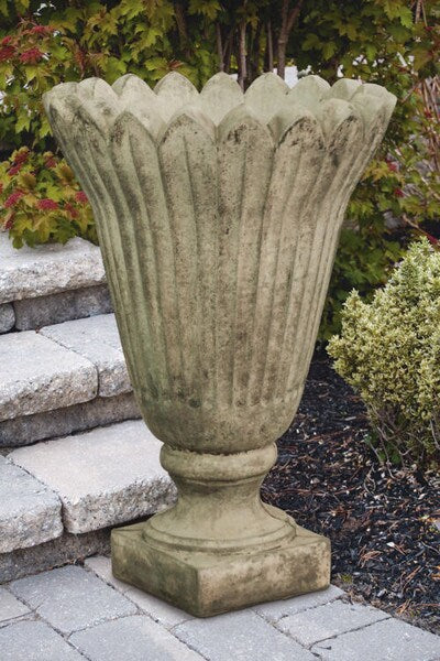 Fluted Tulip Estate Planter Cast Stone 34.5" High