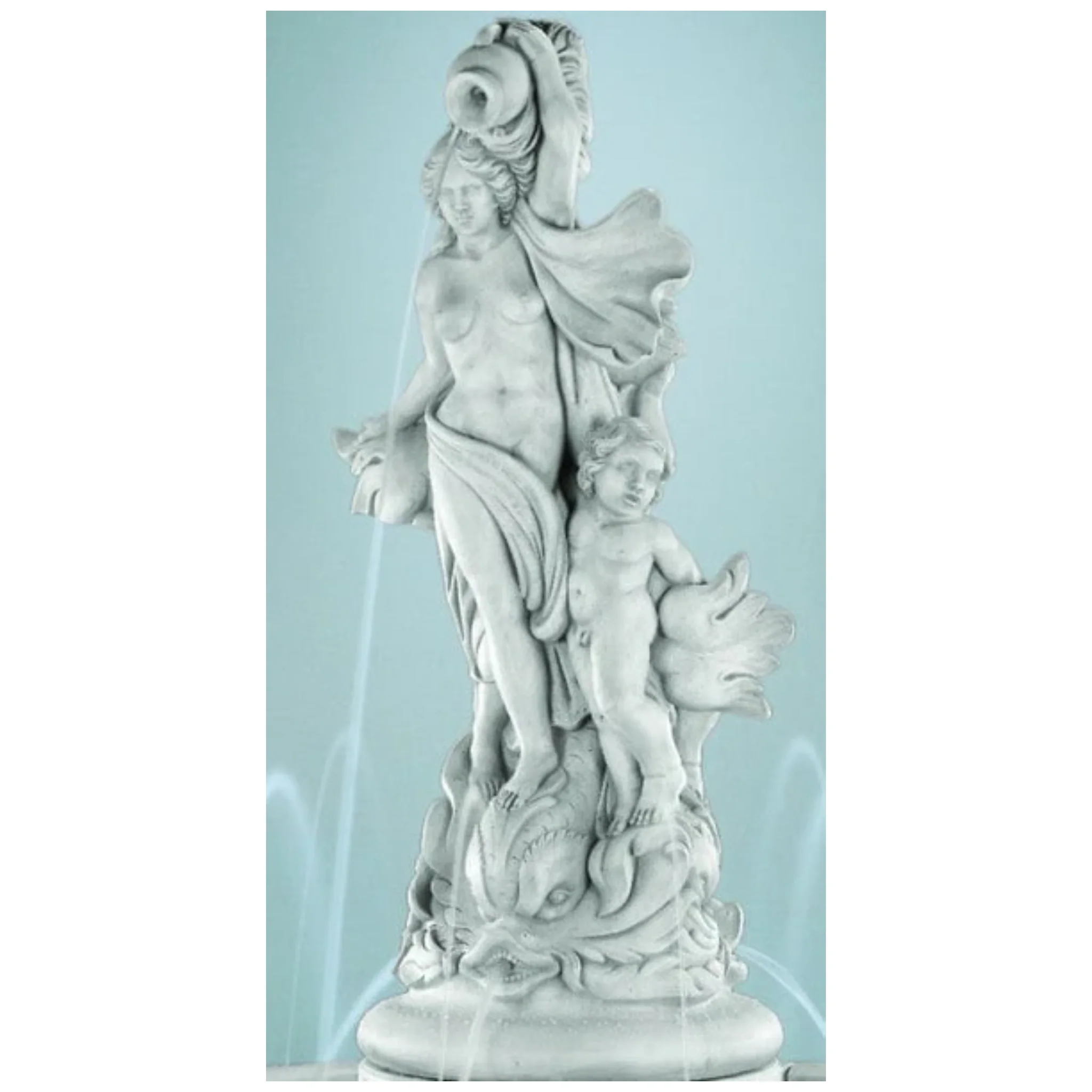 Venus With Dolphin Top Statue Water Feature 69" High