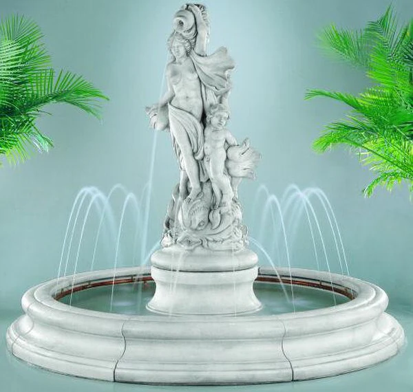 Venus with Dolphins in Pool Fountain