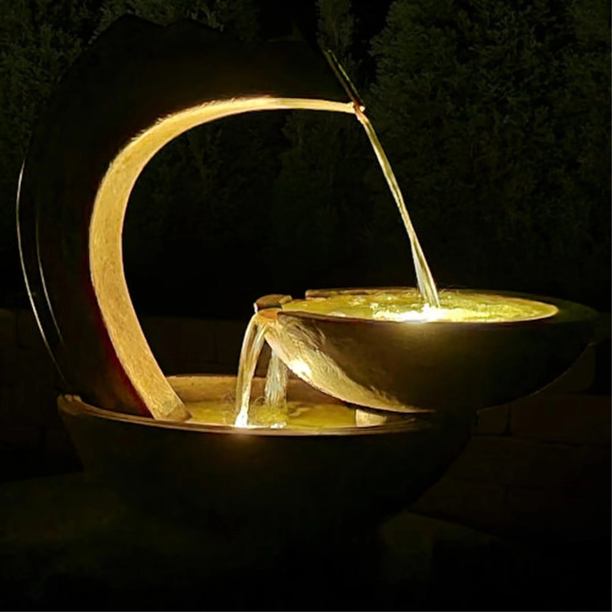 Wave Contemporary Fountain Cast Stone - Image 2