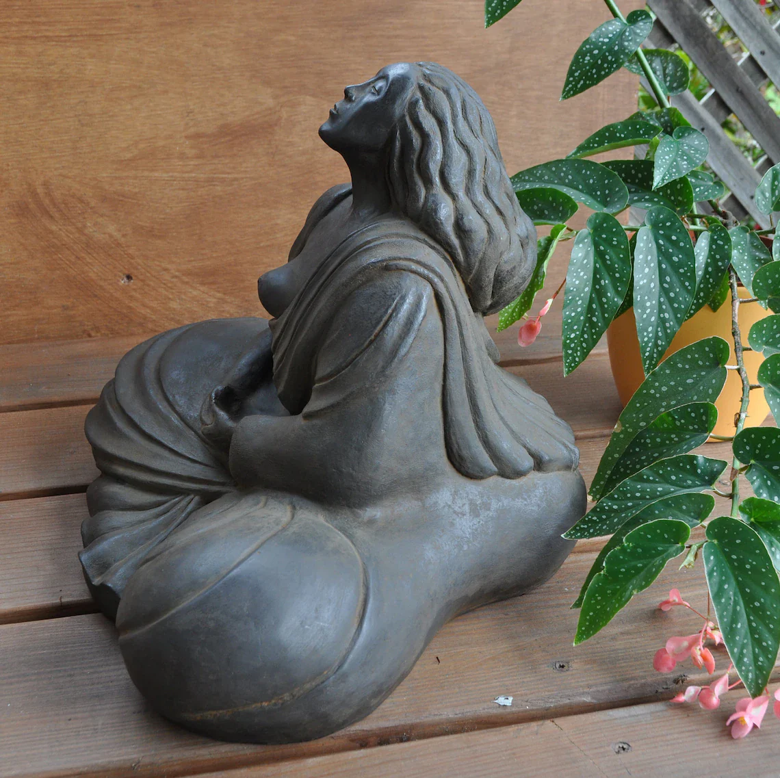 Western Buddha Large By Sigrid Herr Sculpture - Image 2