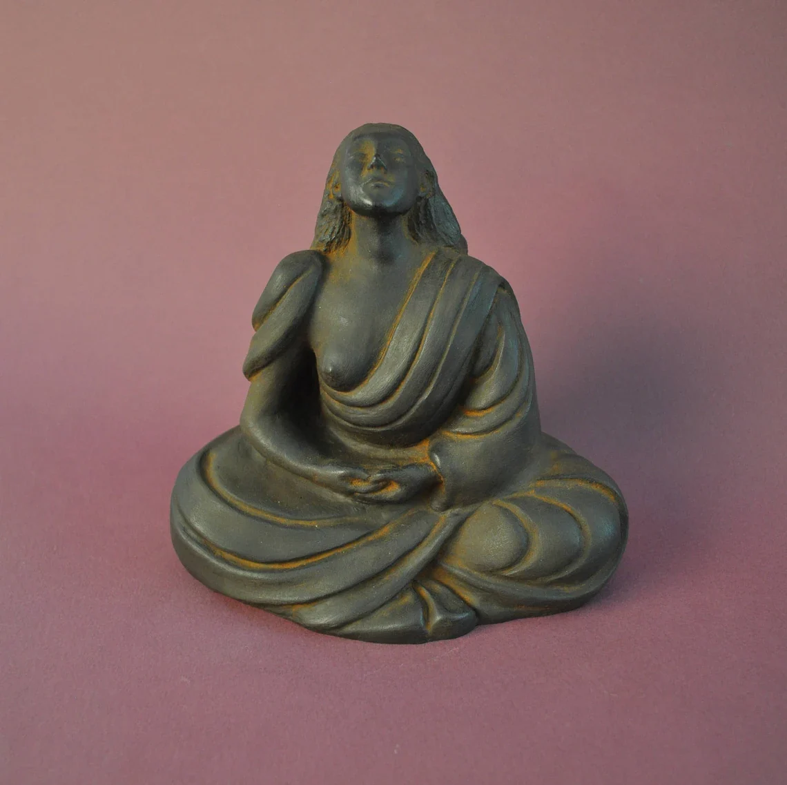 She Who Meditates—Woman Buddha Small Statue By Sigrid Herr - Image 2