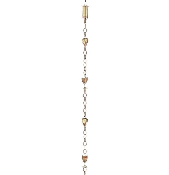 Wine bottle Rain Chain Grapes and Glass - Image 3