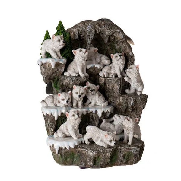 Wolf Pack Mountain Figurines Display Set