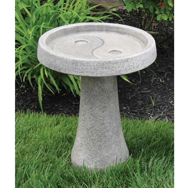 Yin Yang Garden Bird Bath Cast Stone
